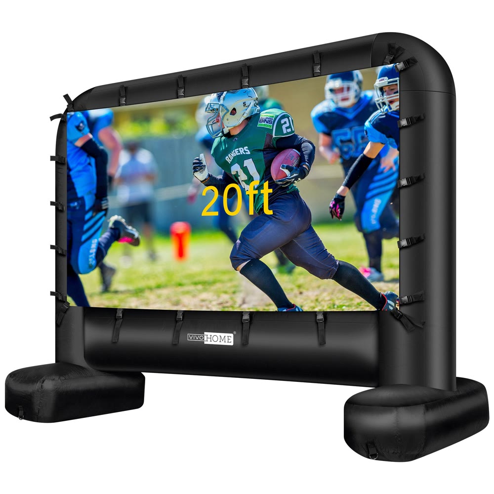 20 ft Outdoor Projector Screen - Supports Front and Rear Projection - Includes I