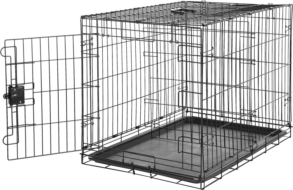 Amazon Basics Portable, Collapsible Metal Wire Dog Crate with Removable Tray, Do