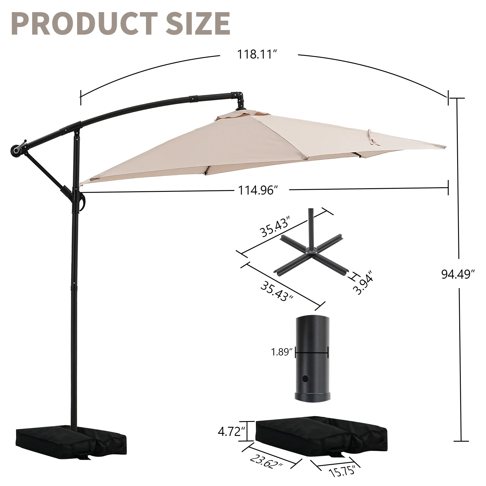 Autlaycil 10' Patio Umbrella and Base