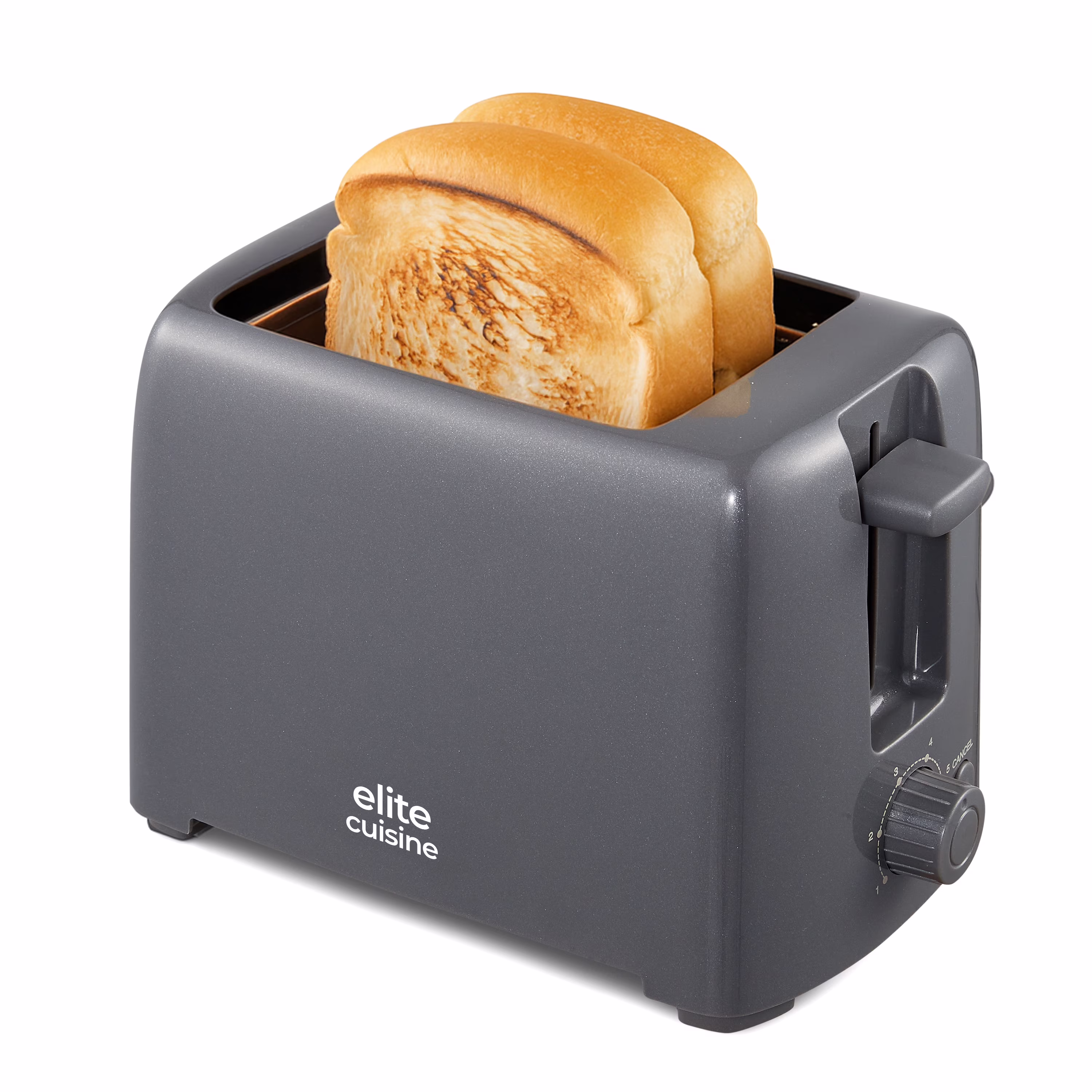 Elite Gourmet 2-Slice Cool Touch Toaster – 6 Browning Levels, Extra Wide 1.25” S