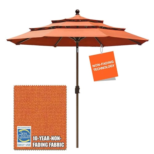EliteShade USA 9ft 3-Tier Market Patio Umbrella