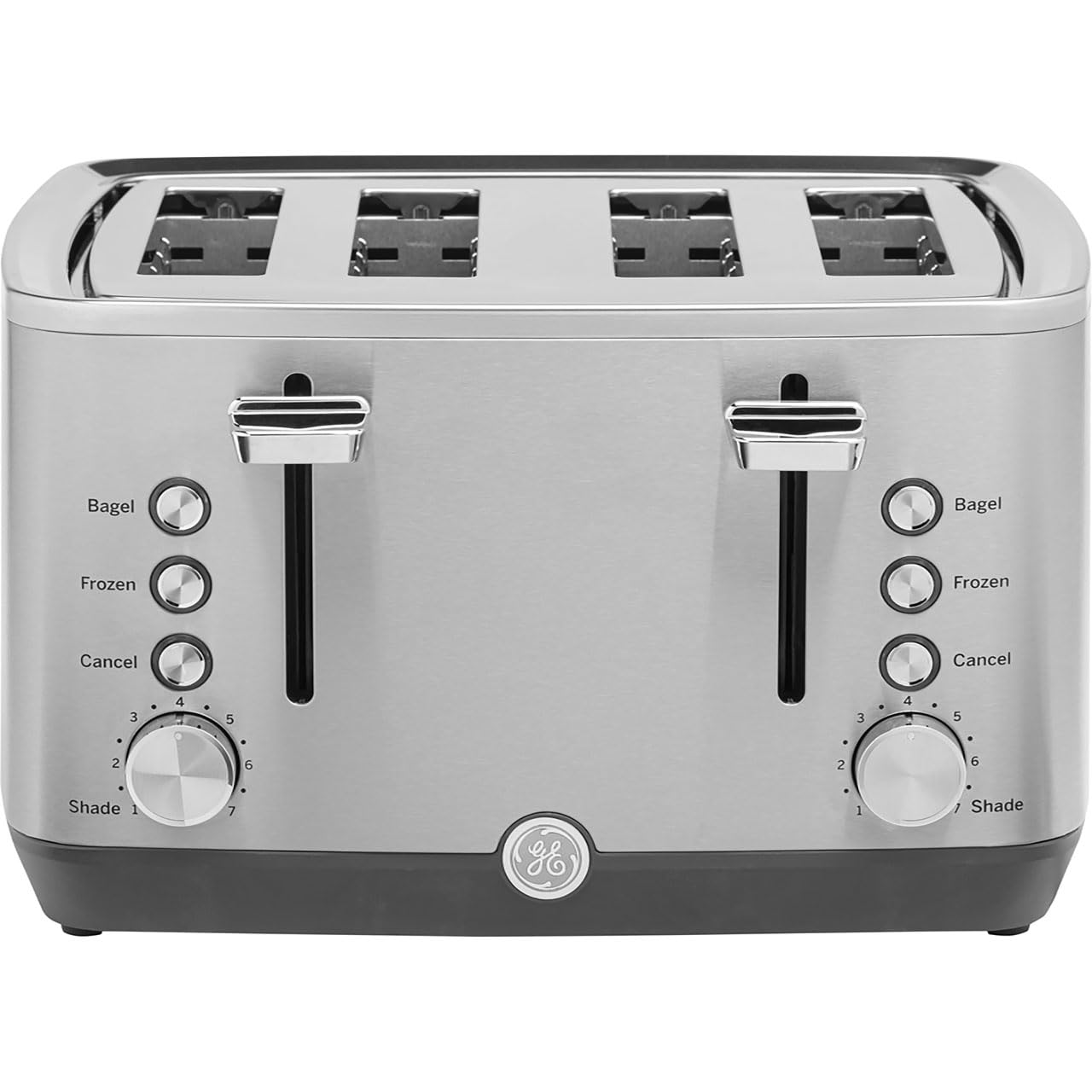 GE 2 Slice Stainless Steel Toaster, Extra Wide Slots for Toasting Bagels, Breads