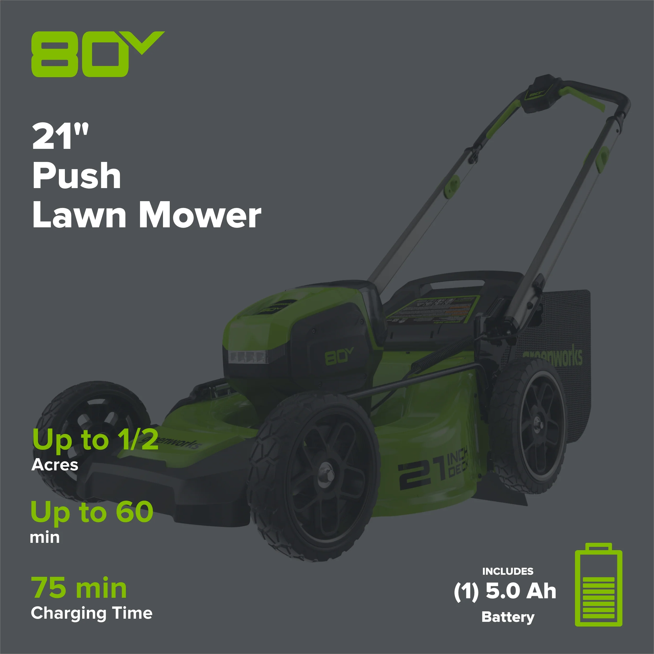 Greenworks 80V 21-Inch Push Mower