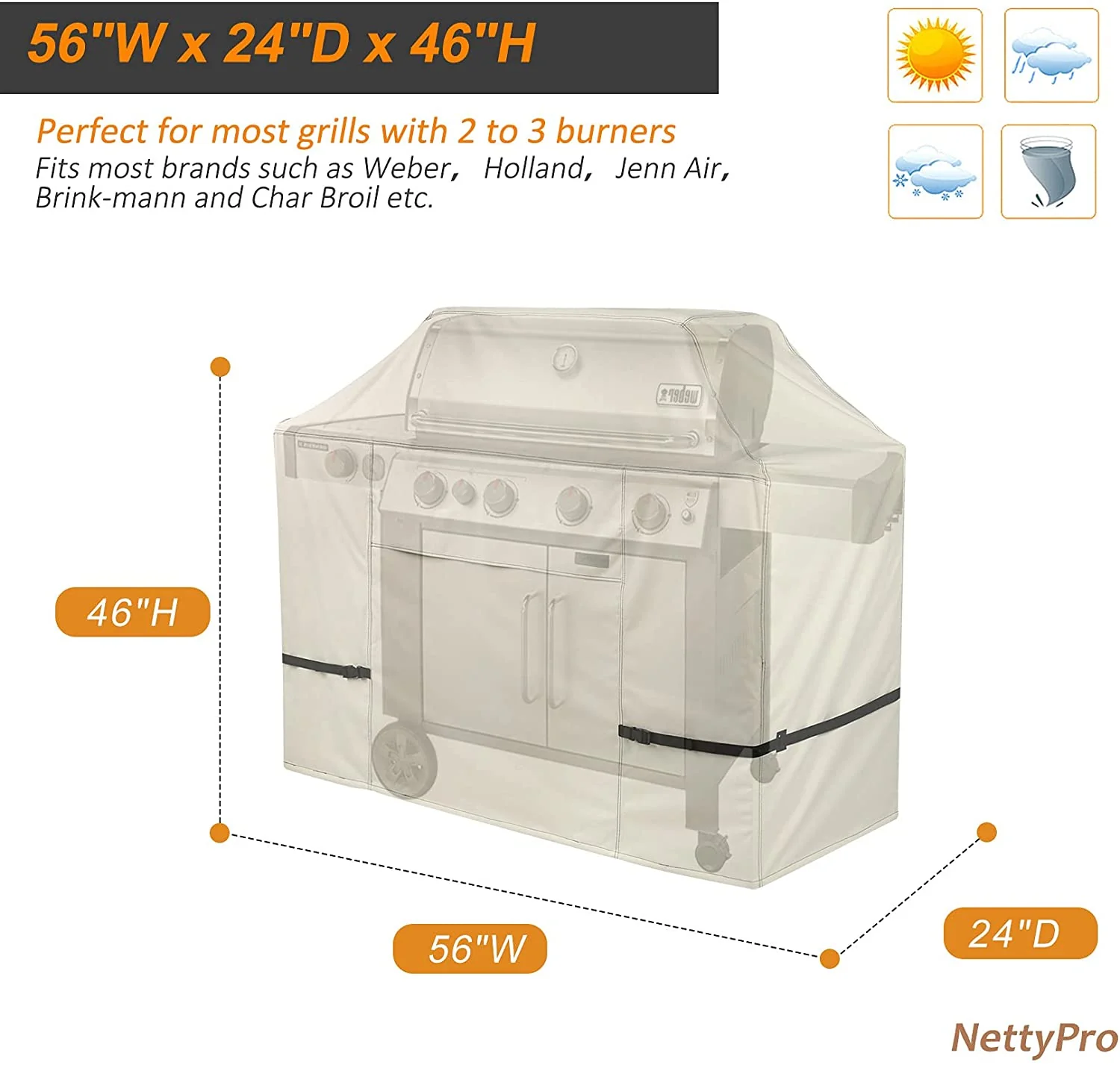 NettyPro Waterproof Grill Cover