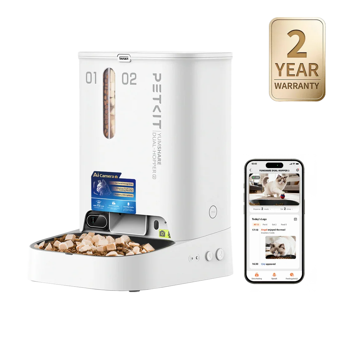 Petkit YumShare Dual-Hopper 2 Automatic Feeder With Camera