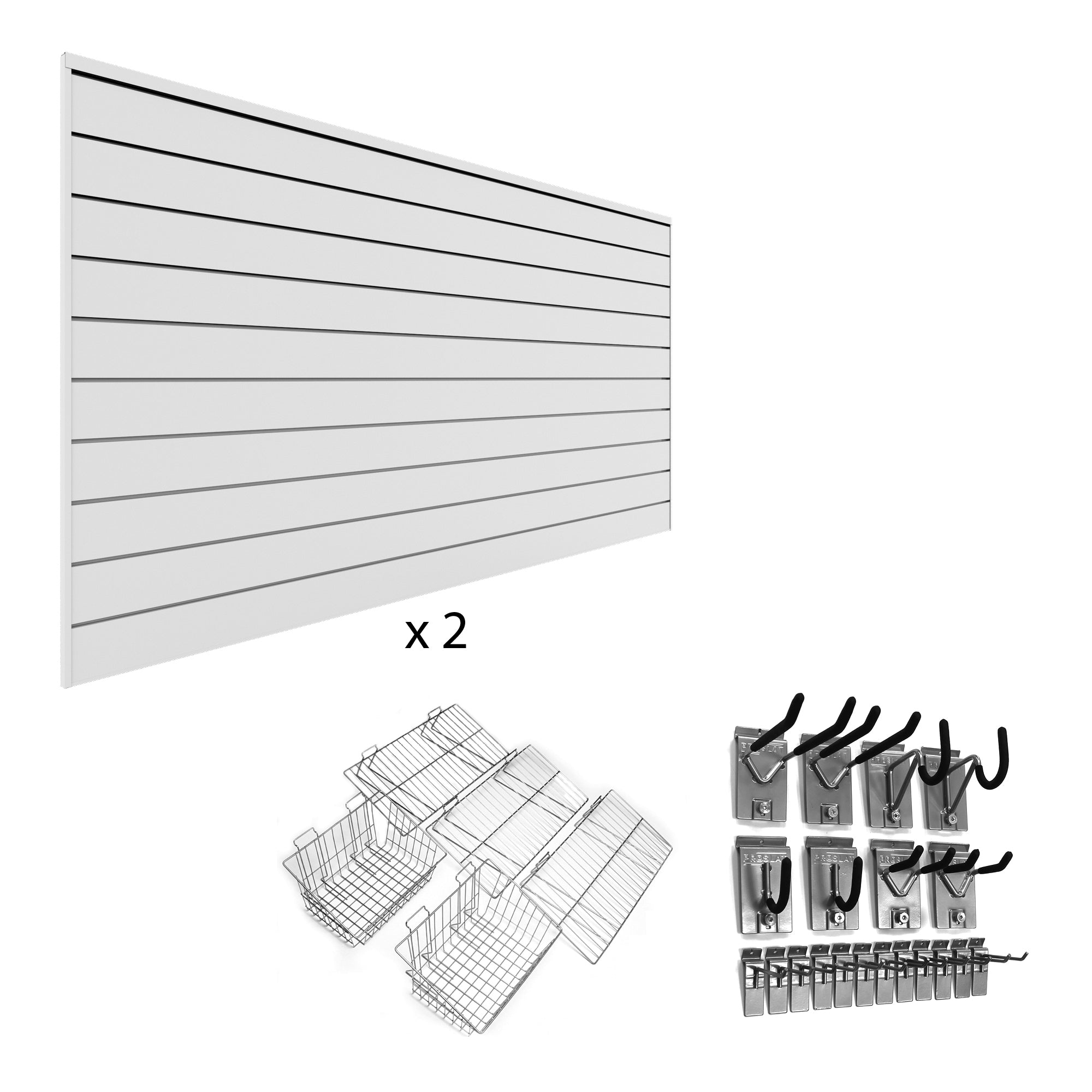 Proslat PVC Slatwall 8 ft. x 4 ft. Ultimate Bundle