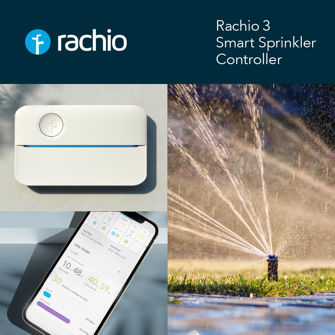 Rachio WiFi Smart Sprinkler Controller (8-Zone Irrigation Remote Control) – App-