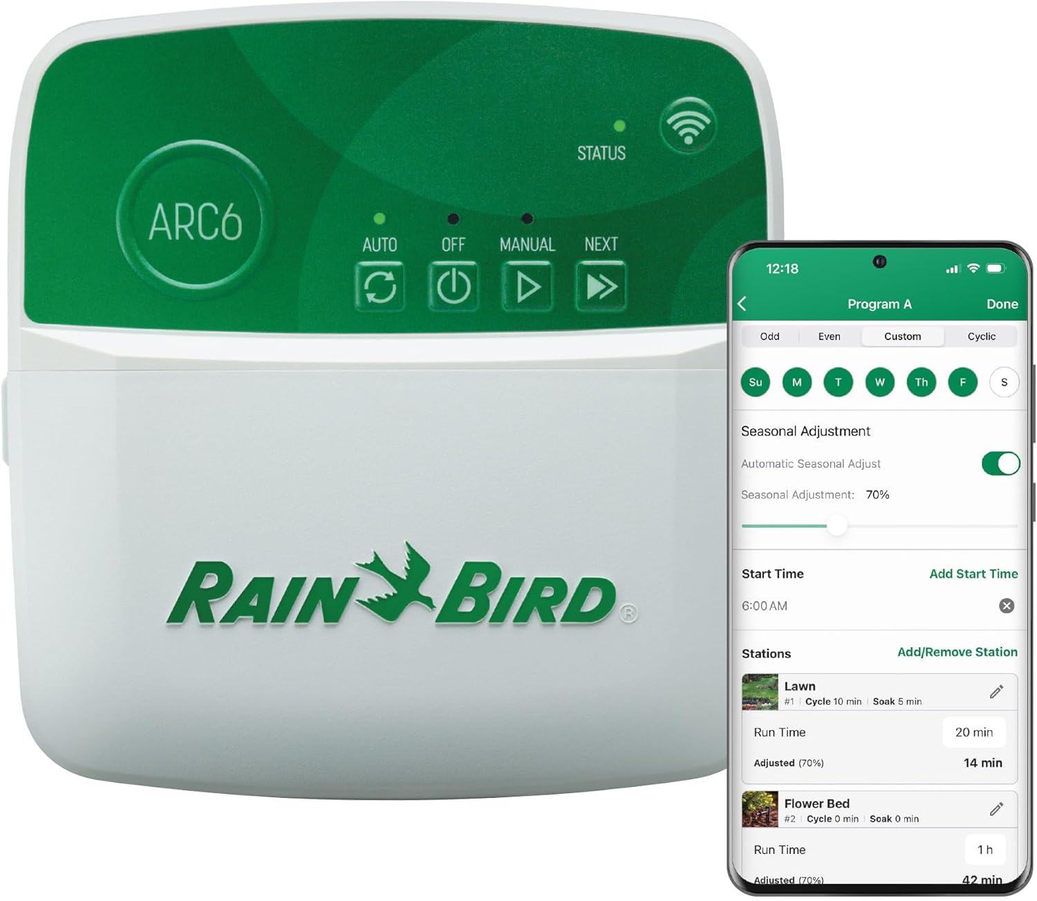 Rain Bird ARC6 App-Based Indoor Smart WiFi Irrigation Sprinkler Timer/Controller