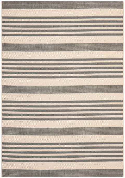 Safavieh Courtyard CY6062-236 Grey/Bone Striped Indoor/Outdoor Rug (9' x 12')