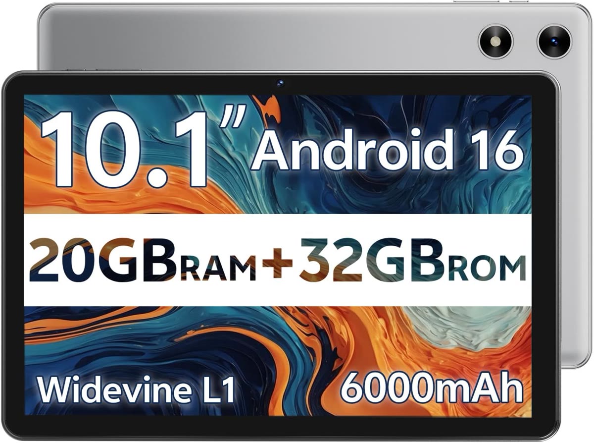 SVITOO Android Tablet 10 Inch, Android 16 Tablet for Kids Adults, 20GB RAM 32GB