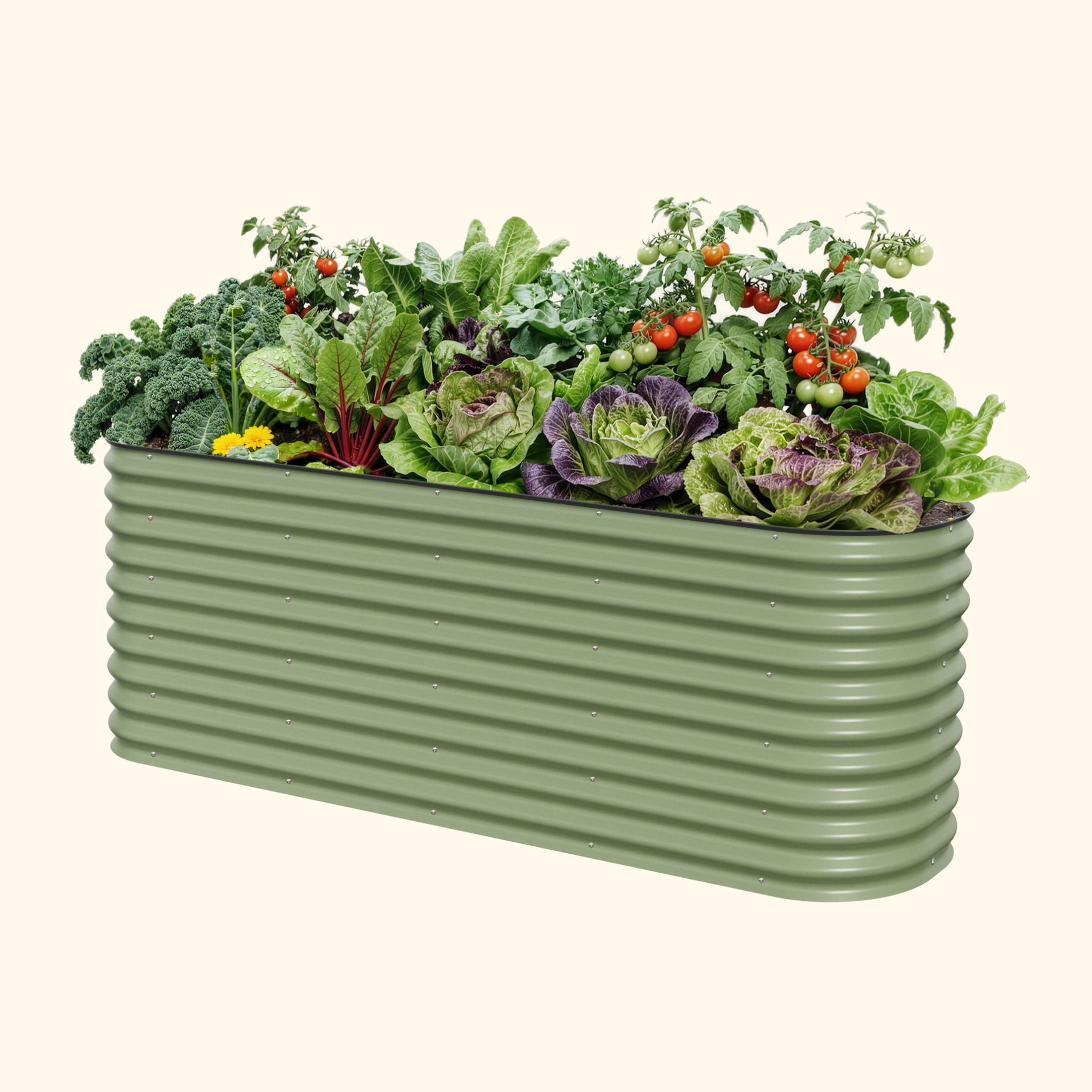 Vego Garden 32-Inch Extra Tall 9-In-1 Modular Metal Raised Garden Bed Kit