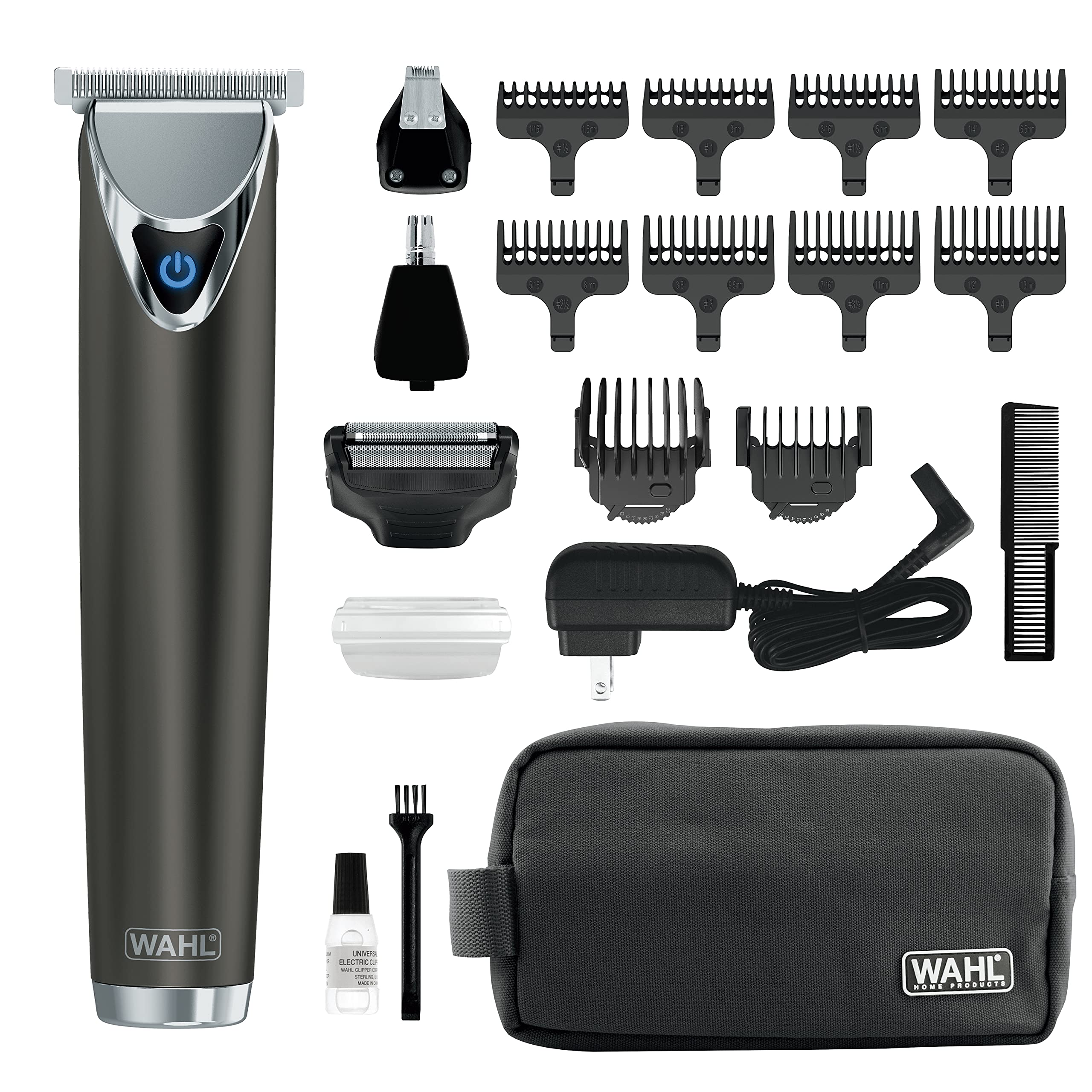 WAHL USA Stainless Steel Lithium Ion 2.0+ Slate Beard Trimmer for Men - Electric