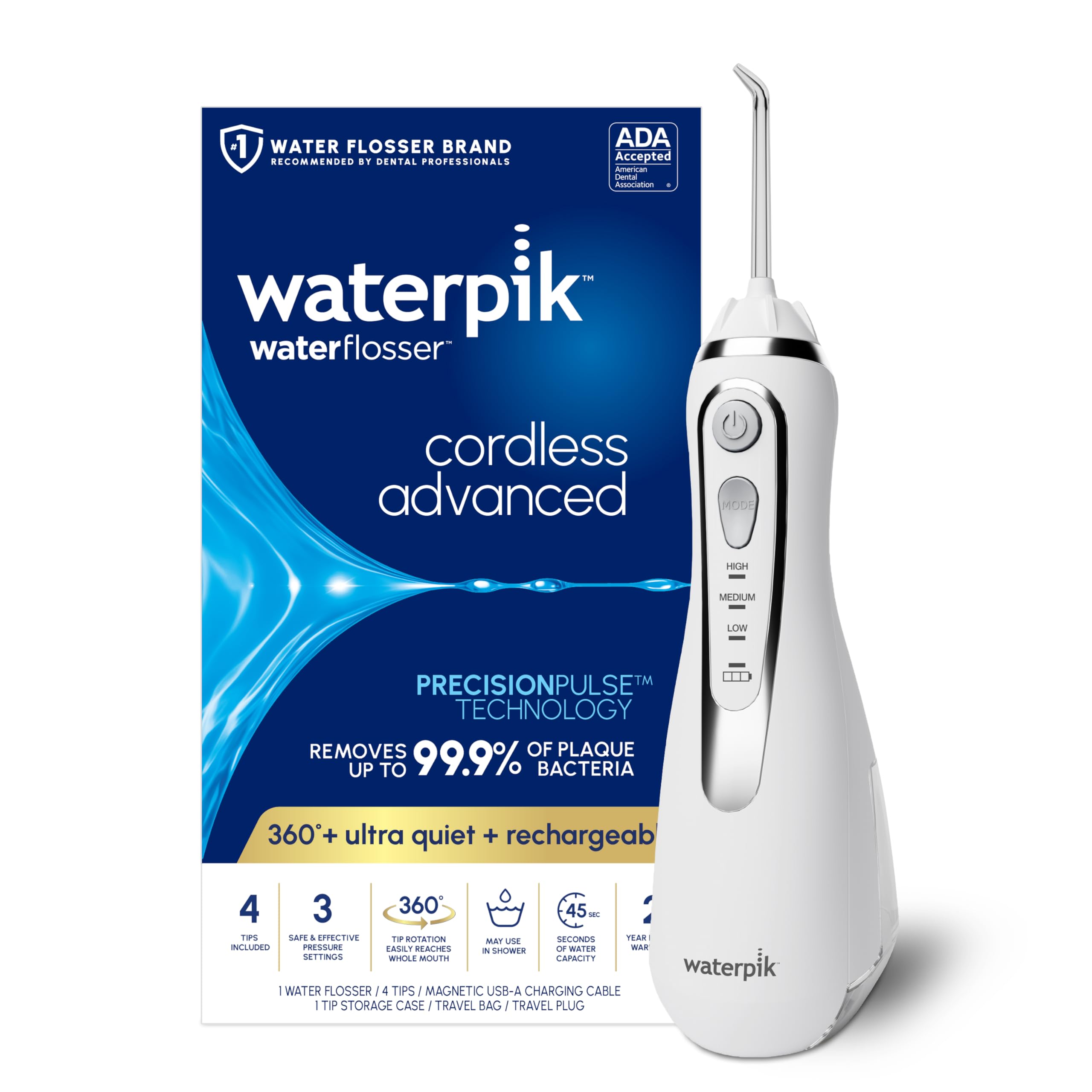 Waterpik White Cordless Advanced 2.0 Water Flosser