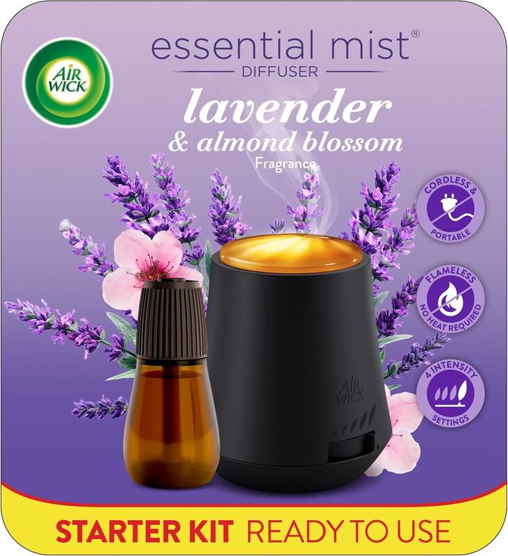Air Wick Essential Mist Starter Kit, Diffuser + 1 Refill, Lavender and Almond Bl