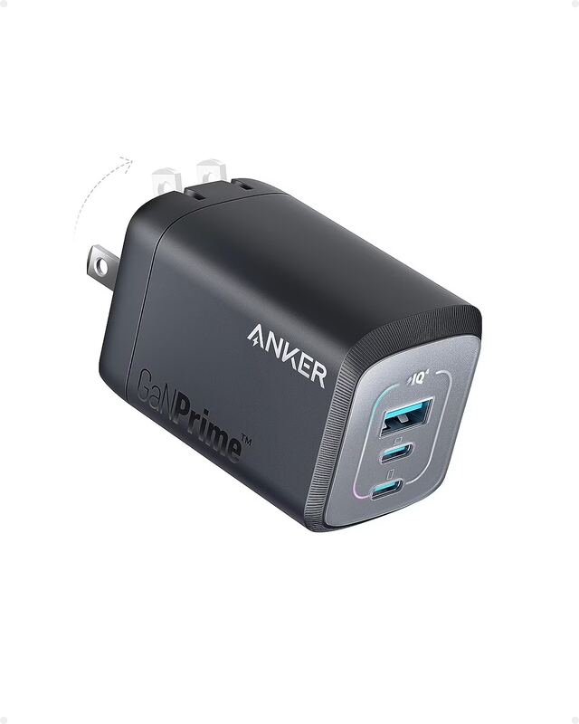 Anker Prime Charger, 100W 3-Port GaN USB C Charger Block, Fast Charging wall Cha