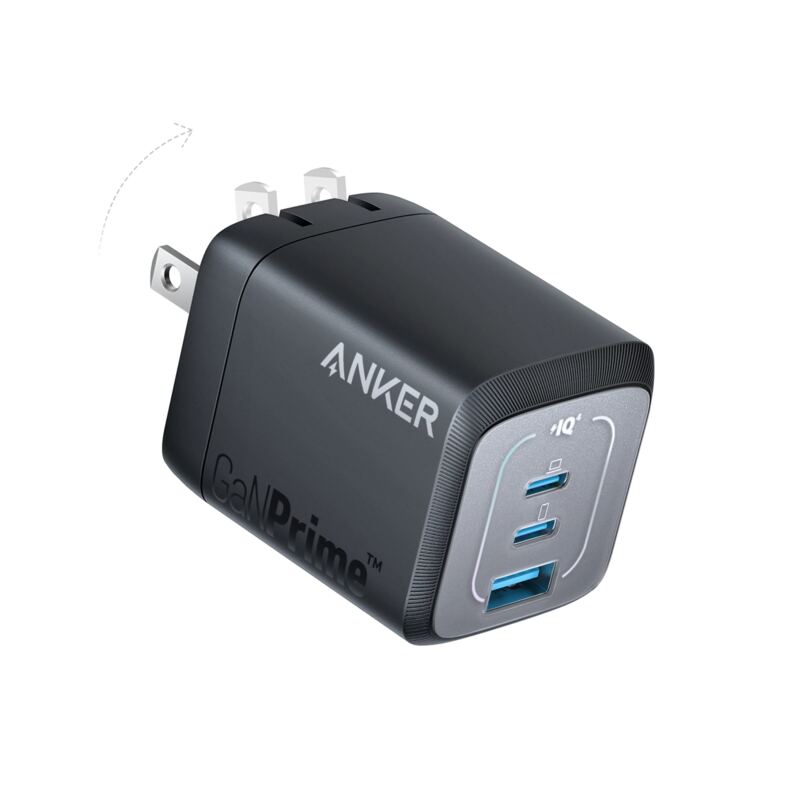 Anker USB Charger Block,67W GaN Wall Charger,3-Port Compact Fast Charging Phone