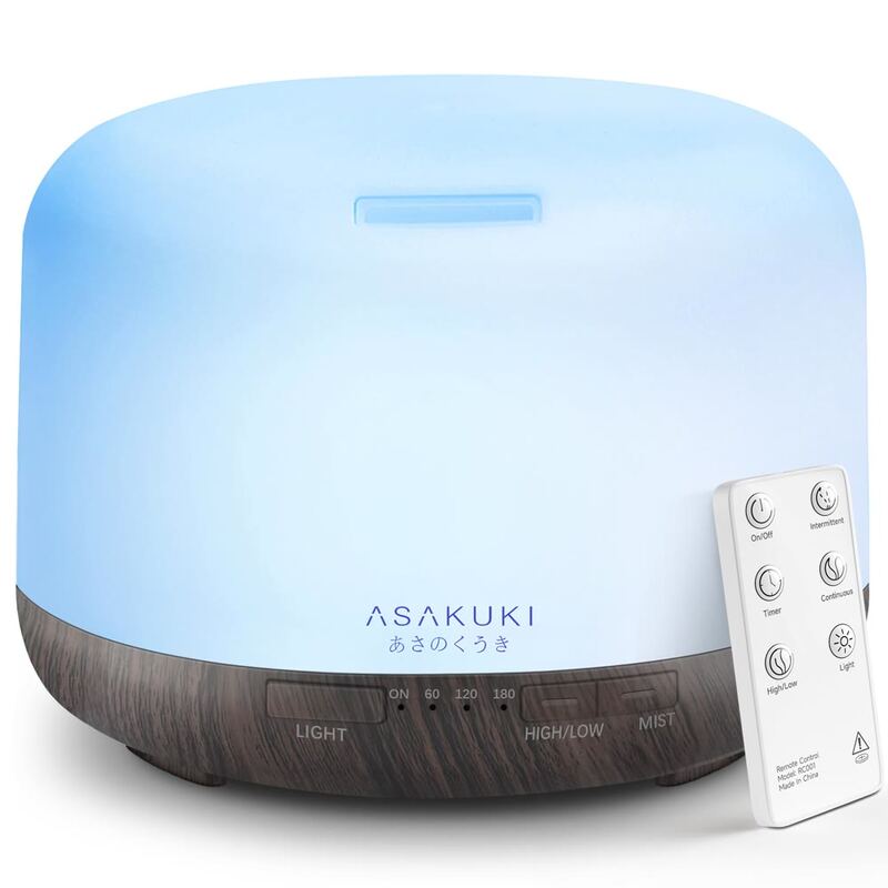 ASAKUKI Essential Oil Diffuser for Home, 500ML Aromatherapy Diffuser Humidifier