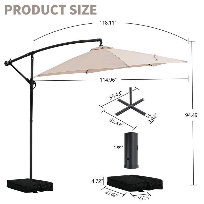 Autlaycil 10' Patio Umbrella and Base