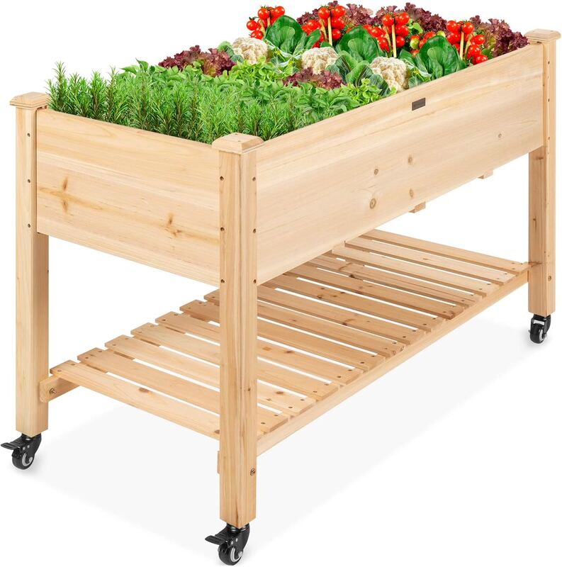 Best Choice Products 48x24x32 Mobile Elevated Raised Garden Bed