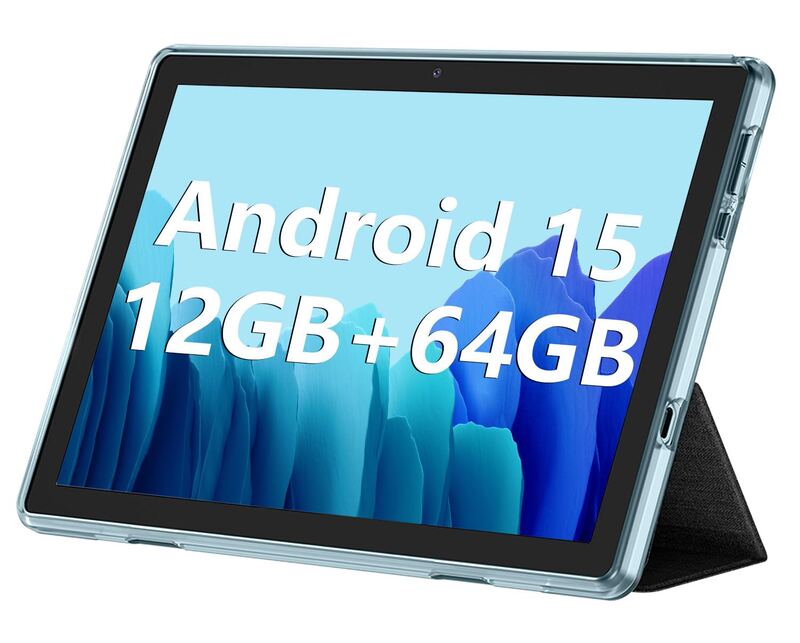 ECOPAD 10.1 Inch Tablet, Android 15 Tablets 12GB(4+8) RAM / 64GB ROM / 1TB SD Ca