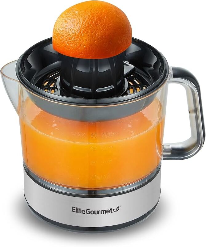 Elite Gourmet ETS623 BPA-Free 40-Watt Electric Citrus Juicer, Compact, Large Vol