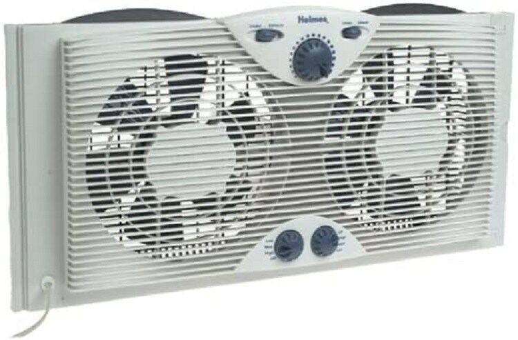 Holmes HAWF2043 Dual 8" Blade Twin Window Fan with LED Thermostat