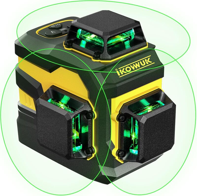 IKOVWUK Laser Level, 3x360° Cross Line Laser for Construction and Picture Hangin
