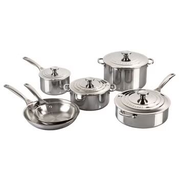 Le Creuset Essential Stainless Steel 10-Piece Cookware Set