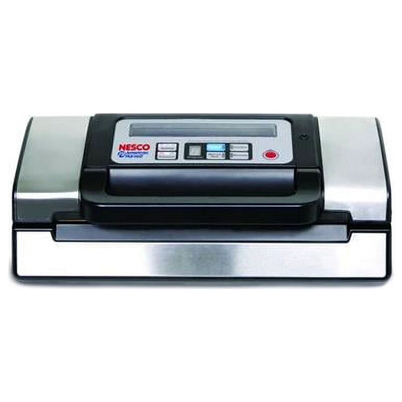 Nesco Deluxe Food VS-12 Vacuum Sealer, 130 Watts, Kit Bags &amp; Viewing Lid, Co