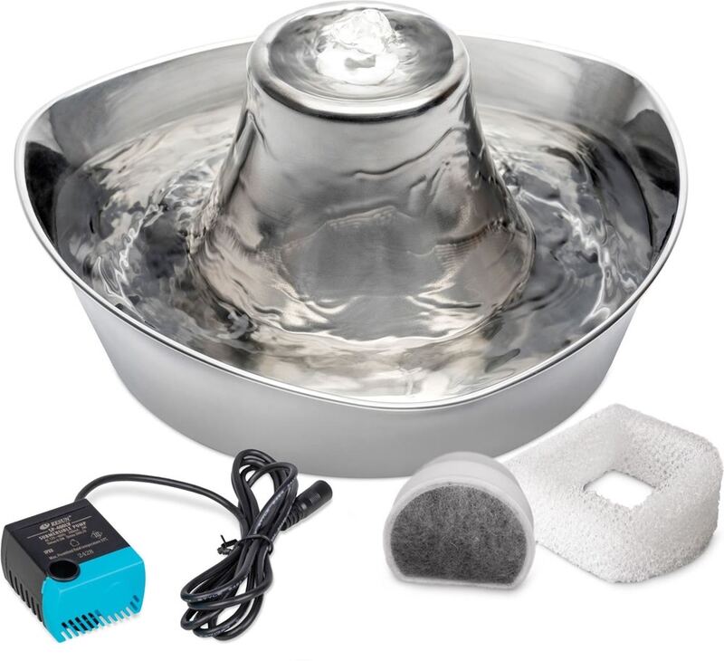 PetSafe Seaside Stainless Steel Cat &amp; Dog Fountain, 60 Oz Water Capacity - 2