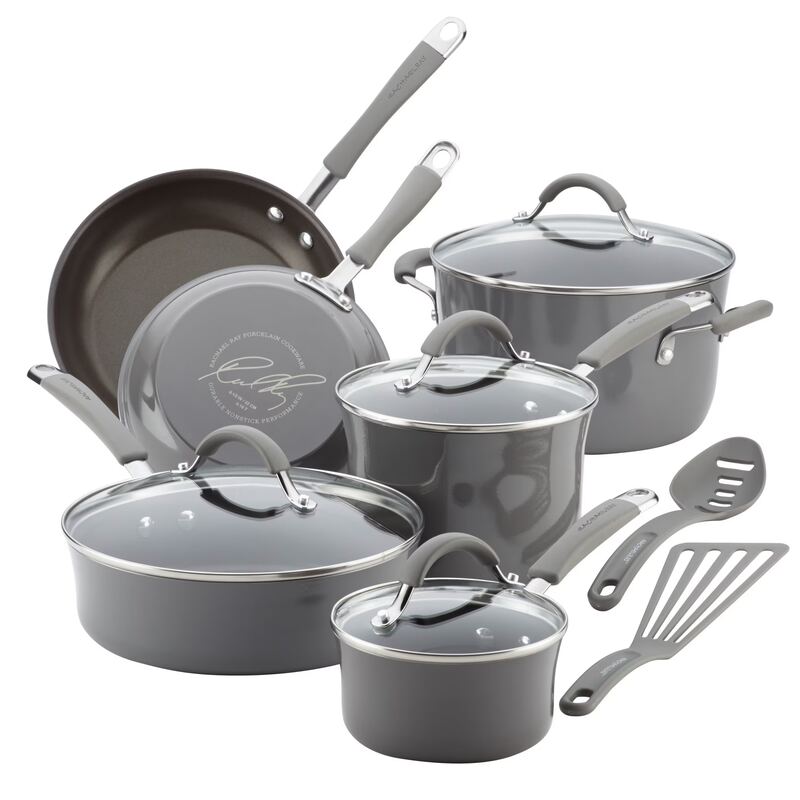 Rachael Ray Porcelain II Enamel Nonstick 12-Piece Cookware Set