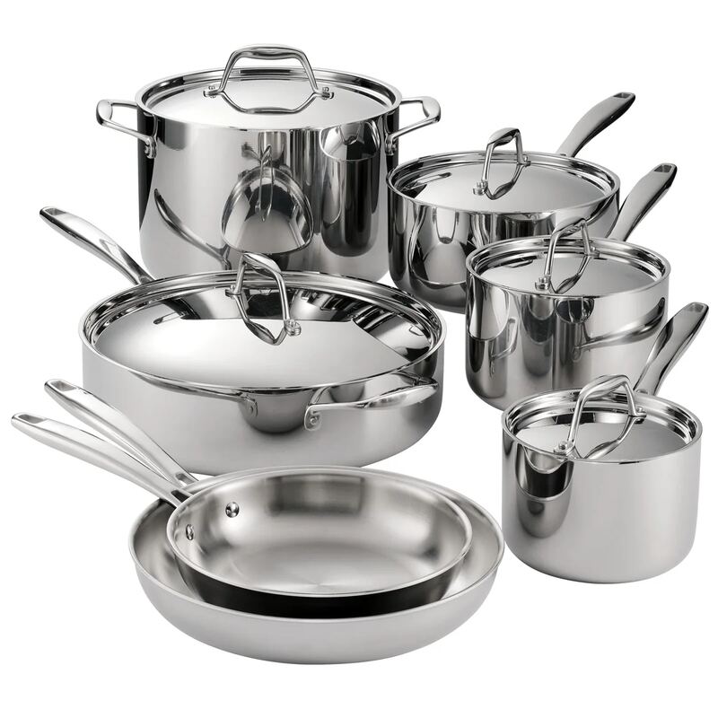 Tramontina Tri-Ply Clad Gourmet Stainless Steel 12-Piece Cookware Set