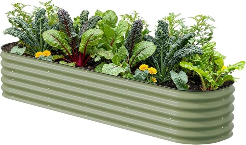 Vego Garden 32-Inch Extra Tall 9-In-1 Modular Metal Raised Garden Bed Kit