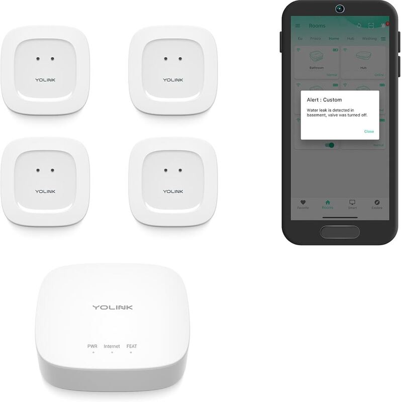 YoLink Smart Home Starter Kit SpeakerHub & Water Leak Sensor 4
